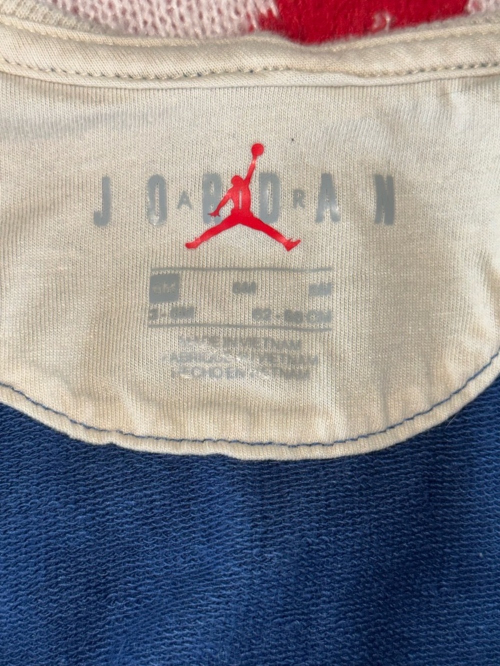 Nike Air Jordan Blue & Cream Color Messy Room Hooded Infant Coveralls, 3-6M (6M) - Picture 5 of 9